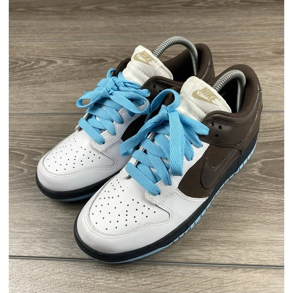 Nike Women's Dunk Low White Baroque‎ Brown Low Top Sneakers White Size 8.5